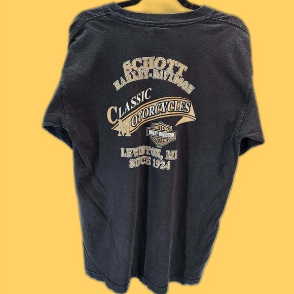 Vintage Harley-Davidson 2004 Black Graphic T-Shirt Large Biker Tee Grunge Y2K - Picture 2 of 9